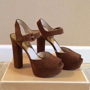 Michael Kors open toe dark shoes